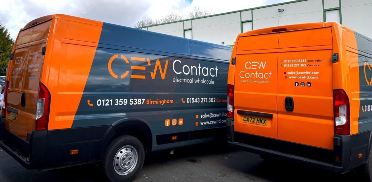Photos of CEW Branded Vans to demonstrate why vehicle wraps are a game changer for your business