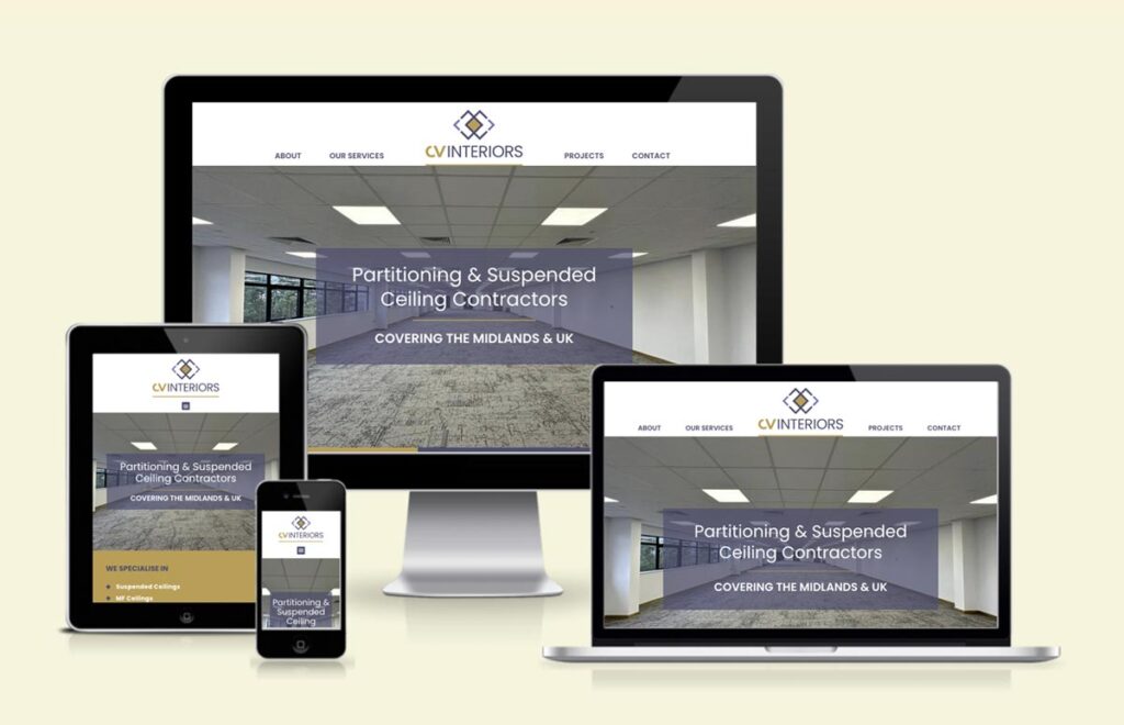 CV Interiors mobile-friendly website