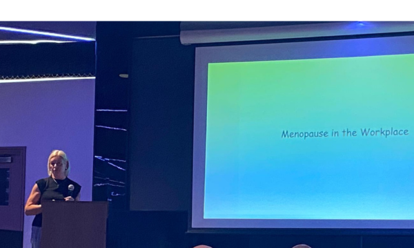 Susan Lacey Menopause Coach presenting a Menopause in the Workplace workshop