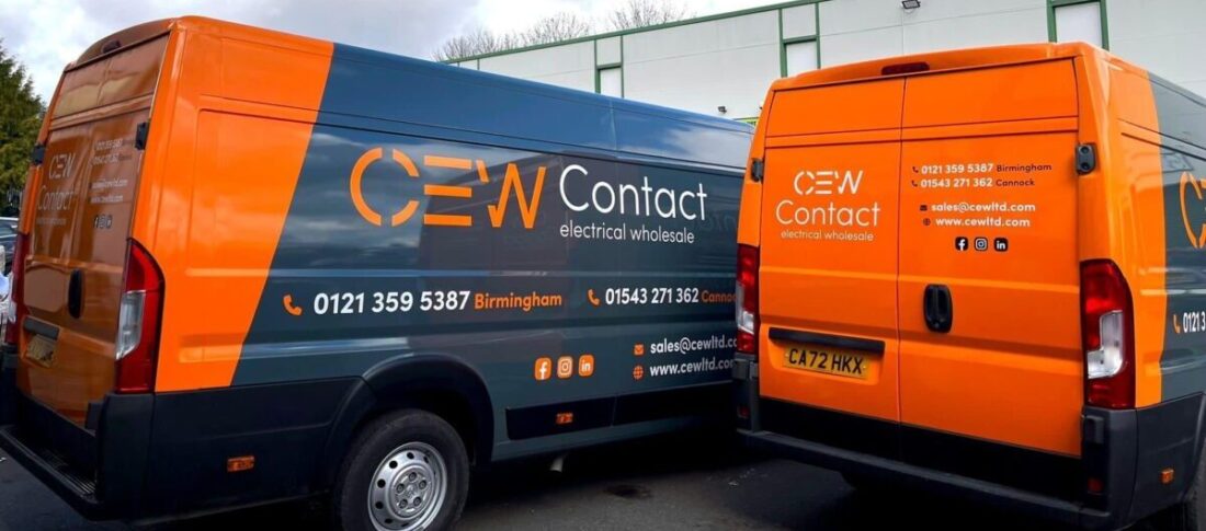 Photos of CEW Branded Vans to demonstrate why vehicle wraps are a game changer for your business